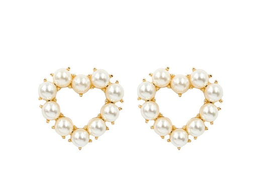 Pearl Heart Studs