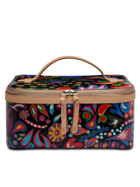 Sophia Black Swirly Train Case-Consuela