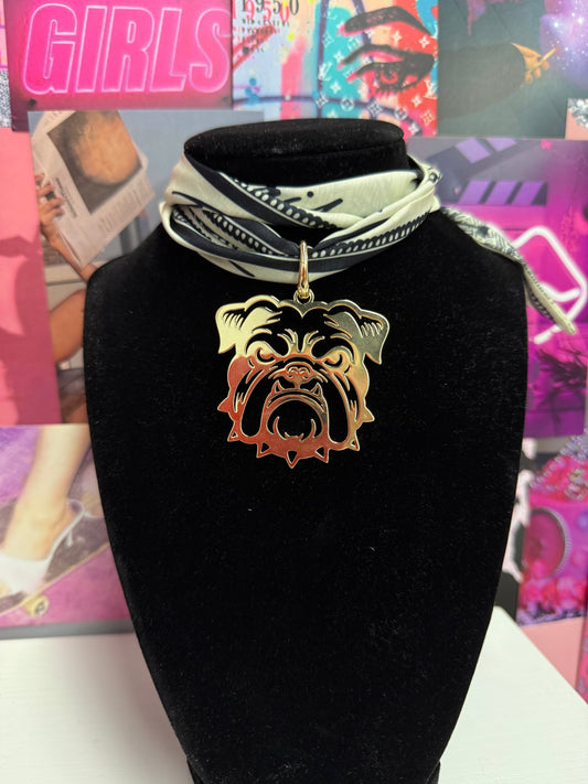 Bulldog Scarf Necklace