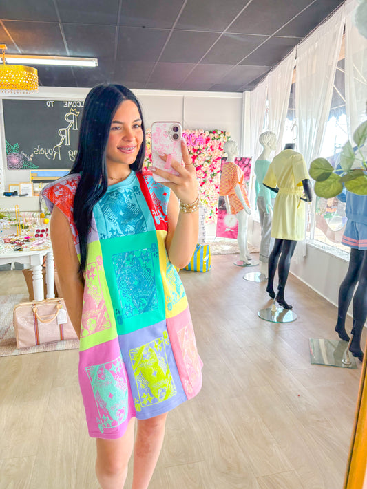 QOS Card Logo Tank Dress