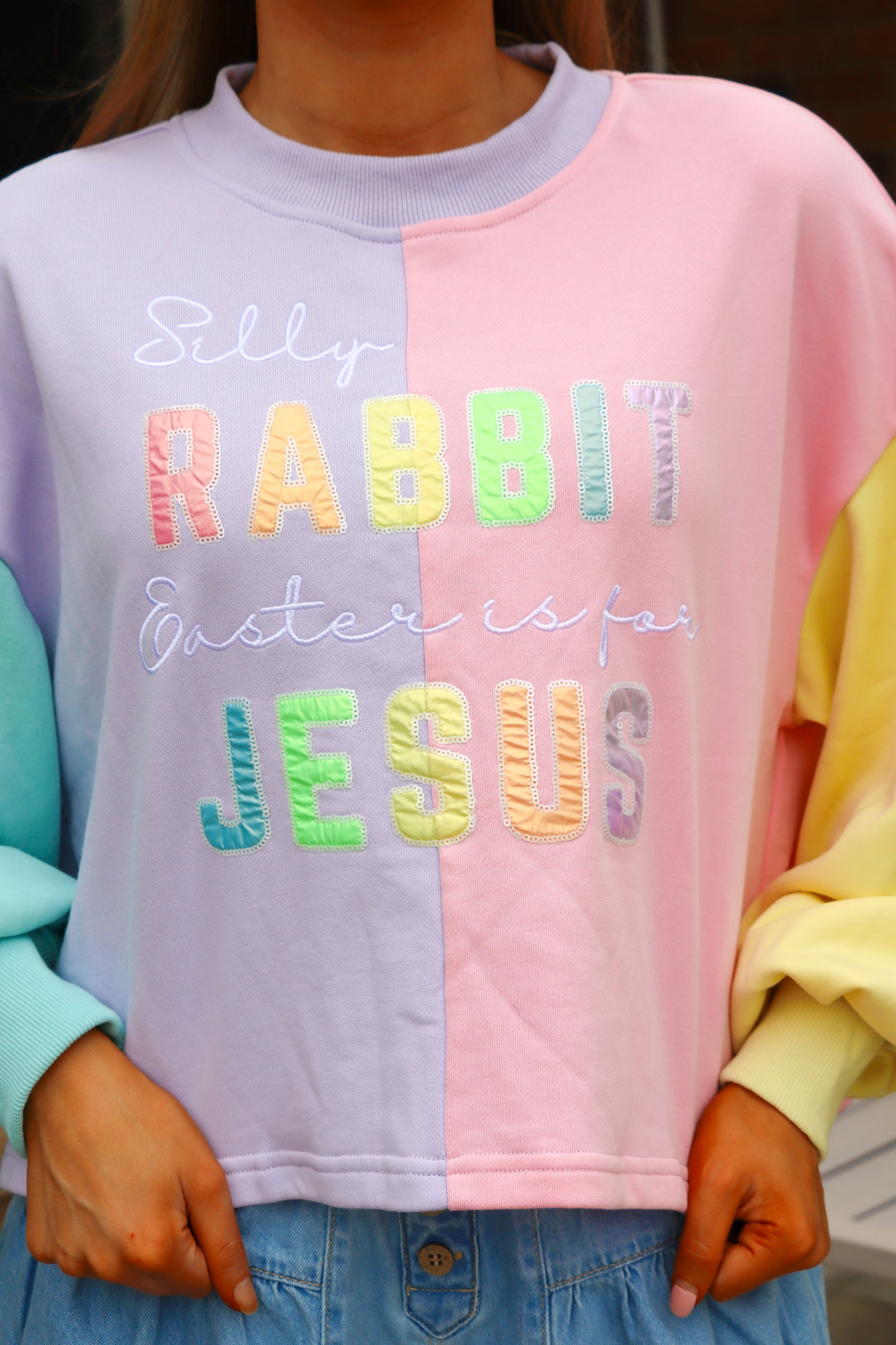 Easter Is For Jesus Cropped Sweatshirt