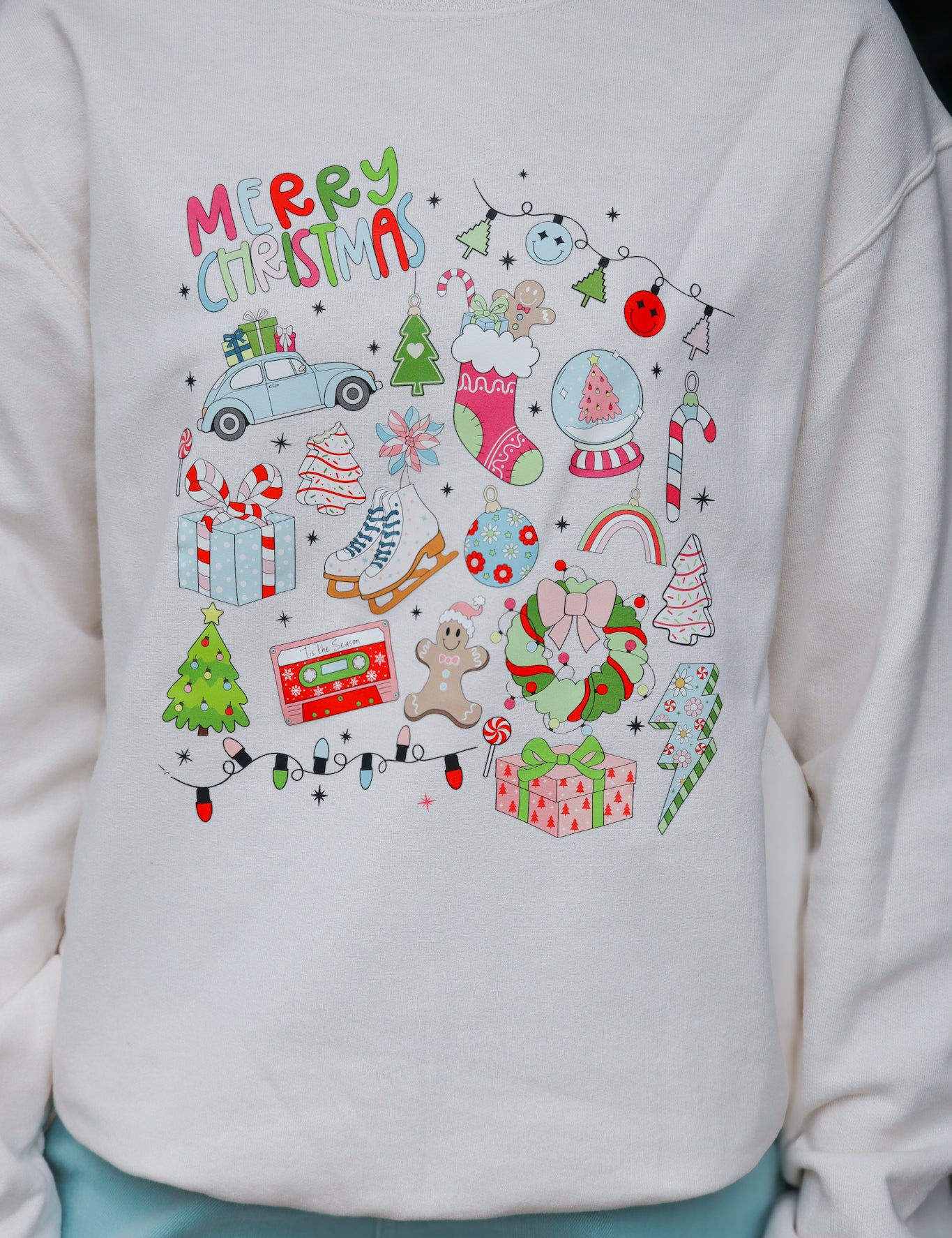 Cream Merry Christmas Sweatshirt