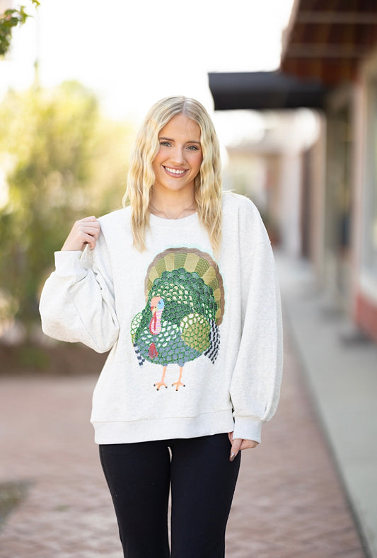 QOS Grey Turkey Sweatshirt