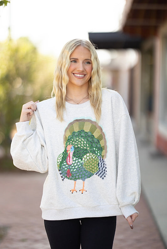 QOS Grey Turkey Sweatshirt