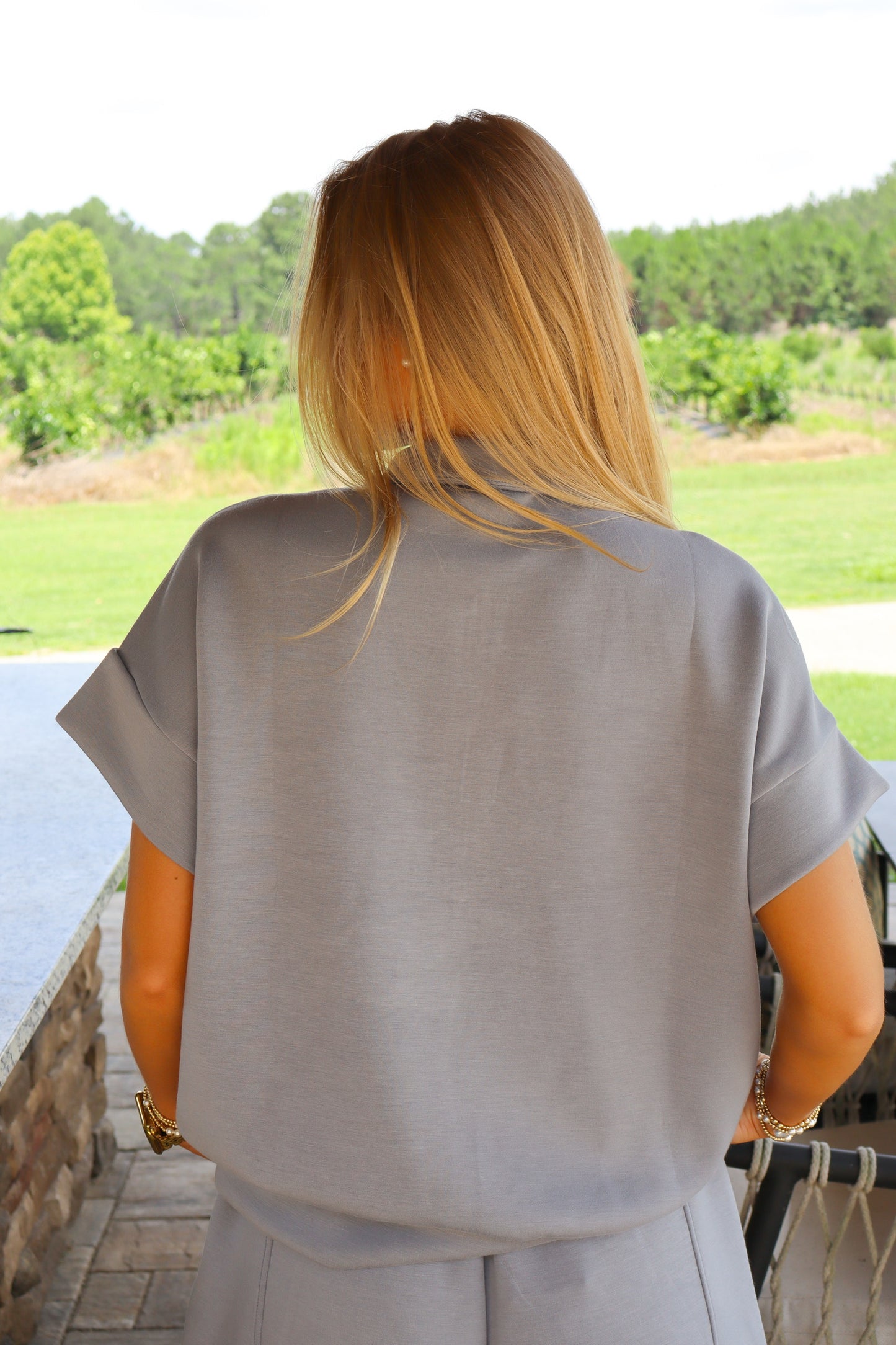 Rhino Grey Short Sleeve Quarter Zip