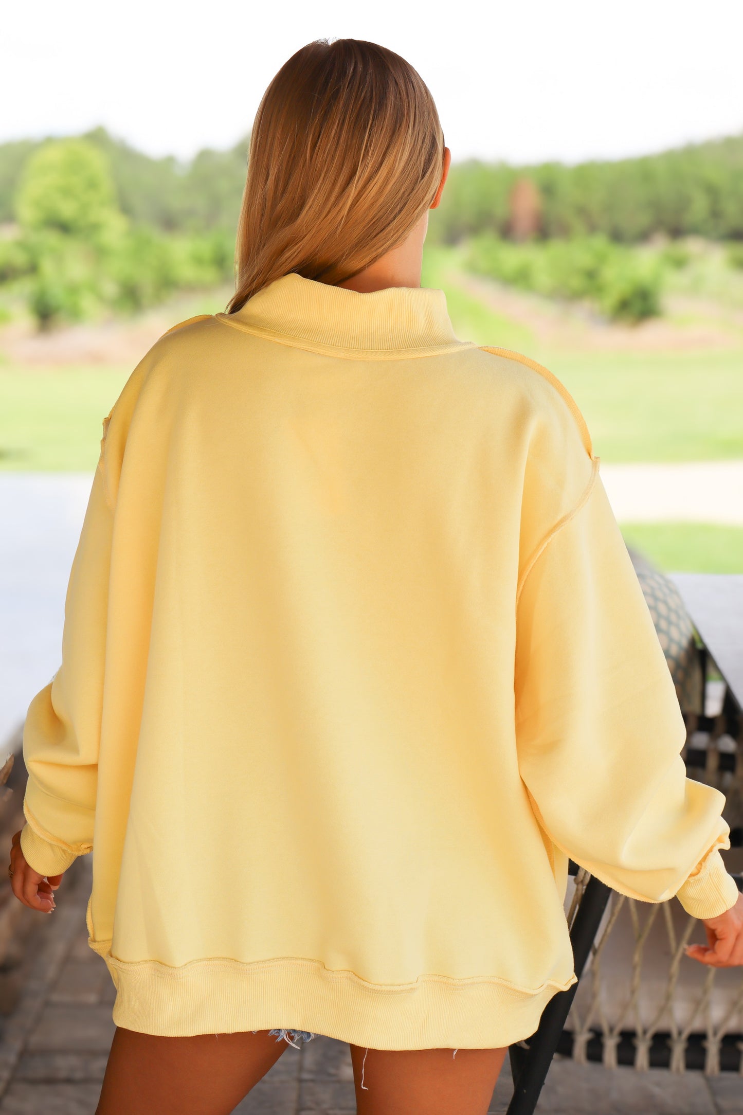 Delulu Embroidered Mock Neck