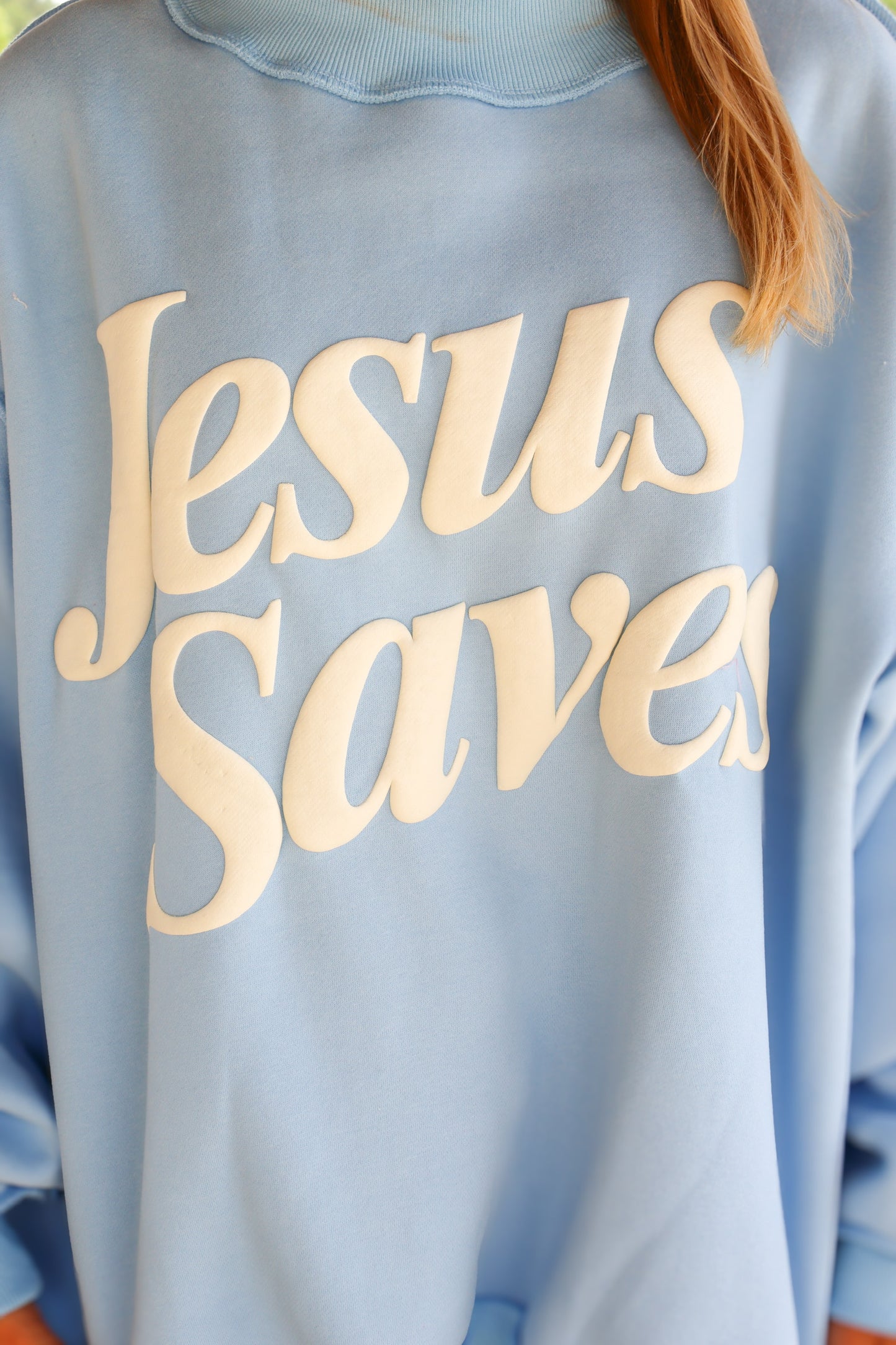 Jesus Saves Mock Neck Sweatshirt