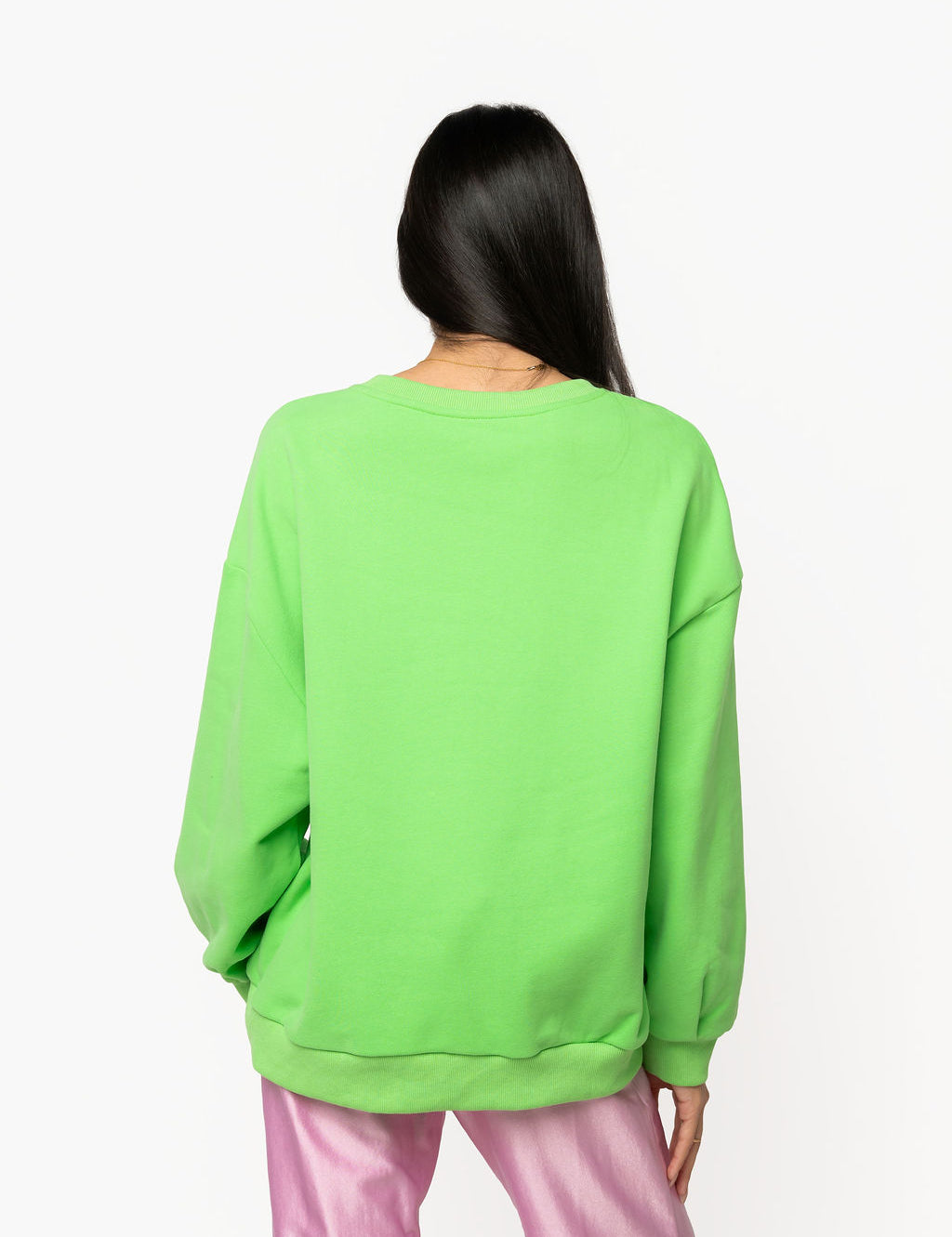 QOS Bright Green Colorful Shopping Santa Sweatshirt