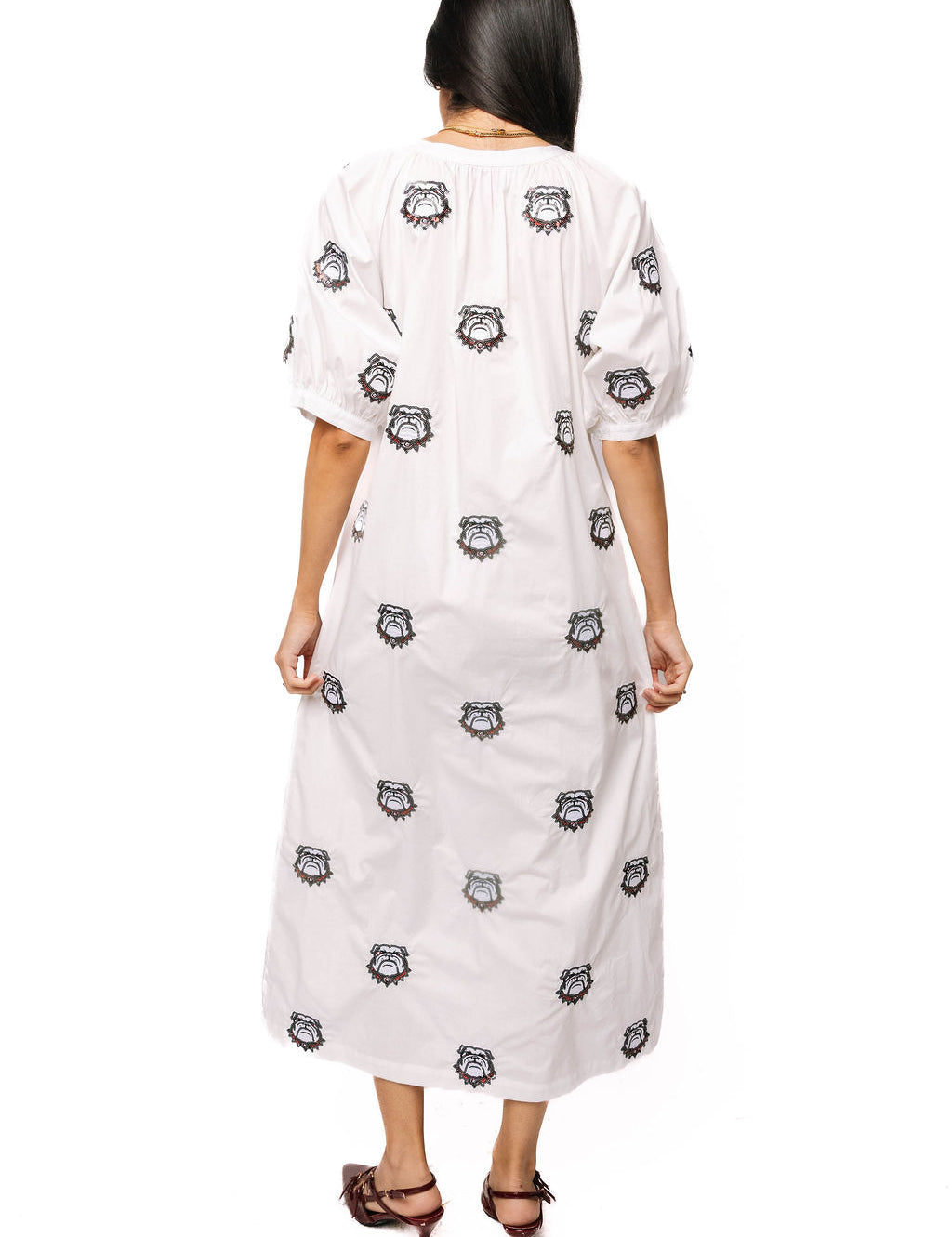 QOS UGA Scattered Mascot Midi Button Up