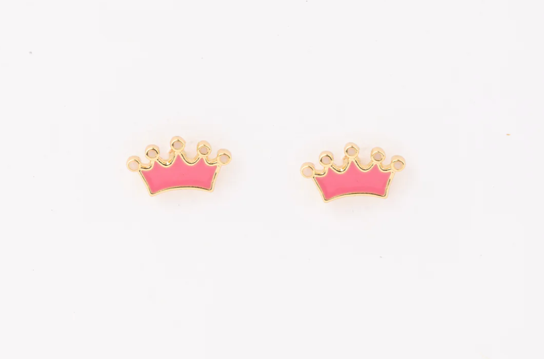 Pink Crown Earrings