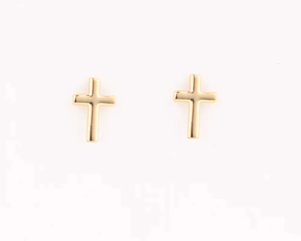 Gold Cross Earrings