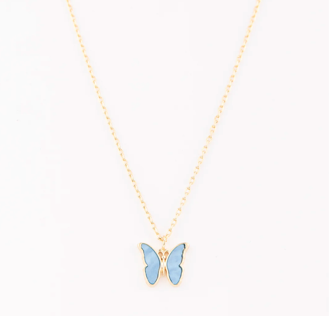 Blue Butterfly Necklace