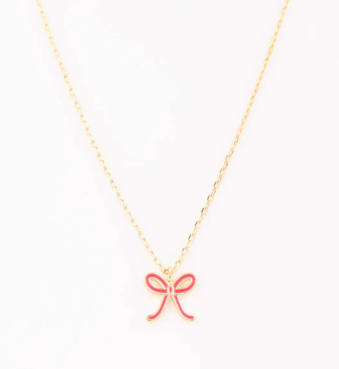 Pink Bow Necklace