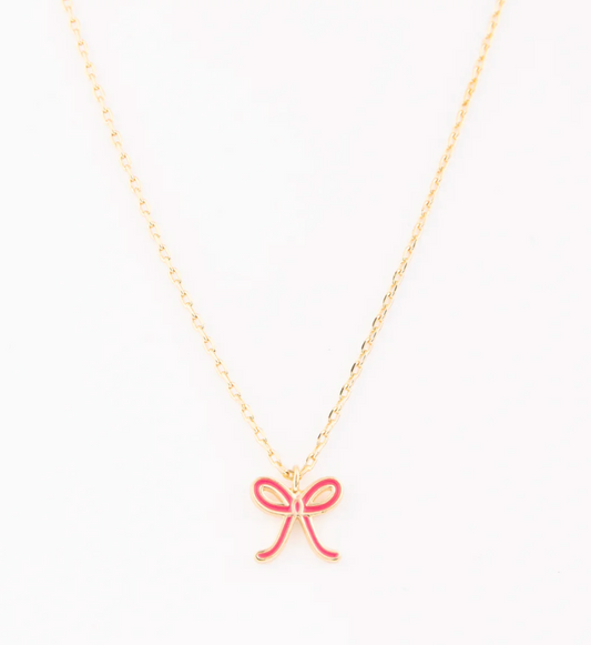 Pink Bow Necklace