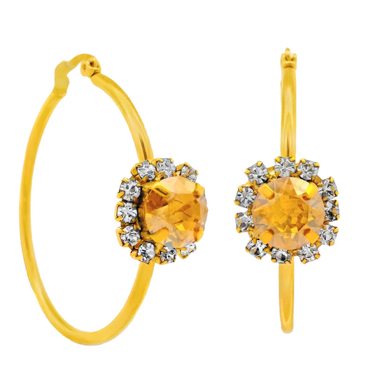 TOVA-Mini Bianca Hoops Caramel