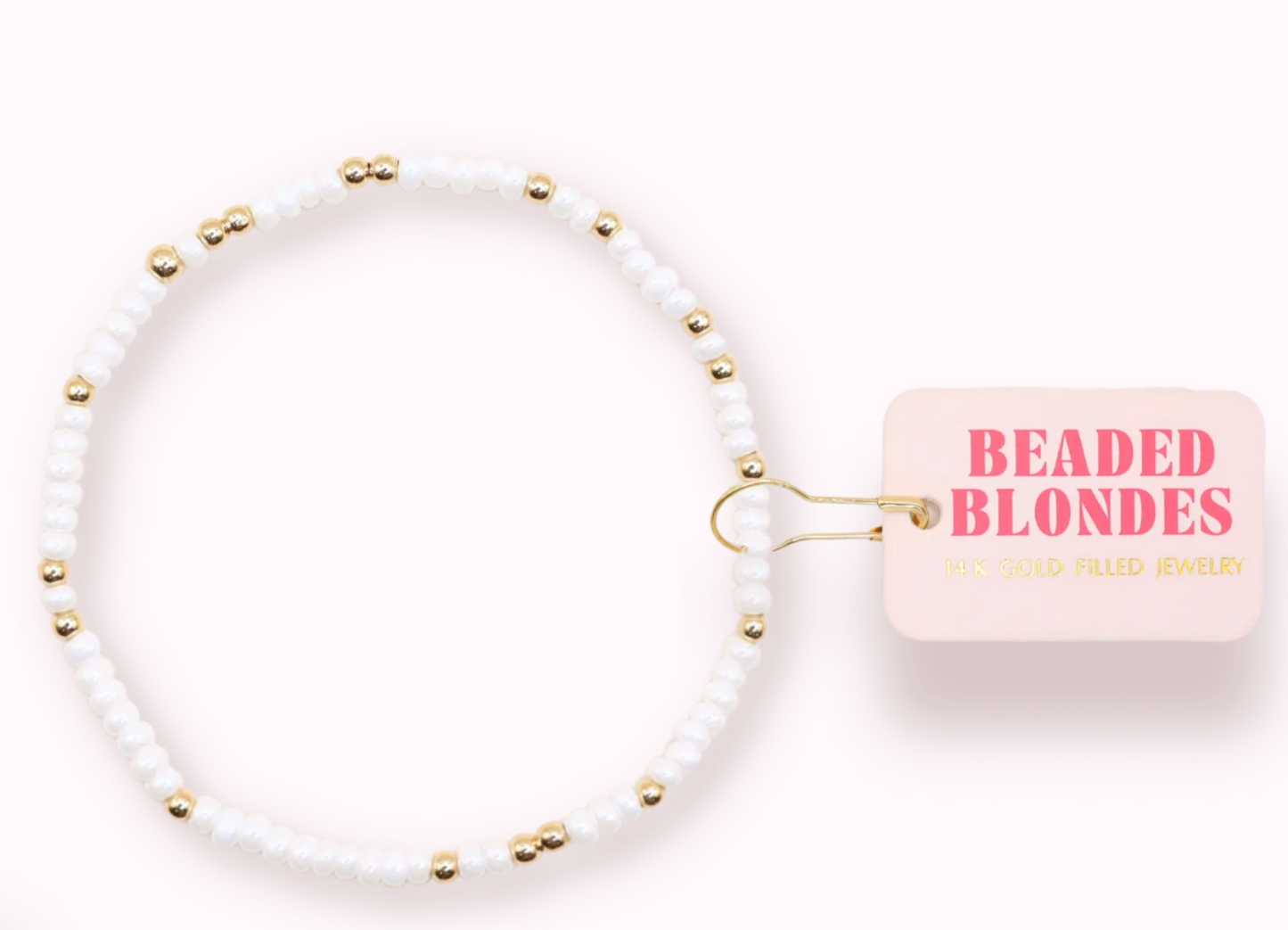 Beaded Blondes Luster White Sprinkle Bracelet