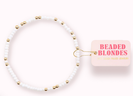 Beaded Blondes Luster White Sprinkle Bracelet