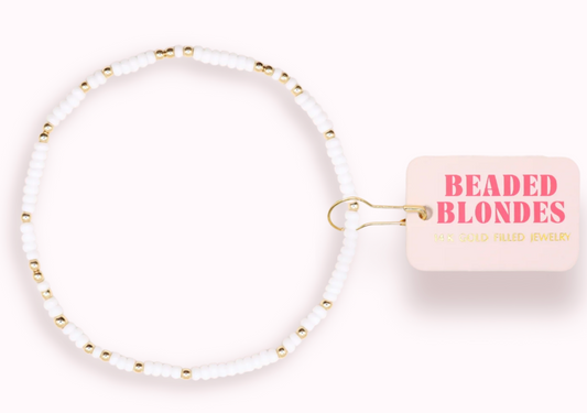 Beaded Blondes Matte White Bracelet
