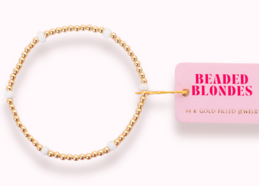 Beaded Blondes White Poppi Bracelet
