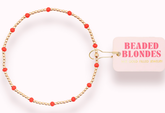 Beaded Blondes Red Dainty Poppi Bracelet