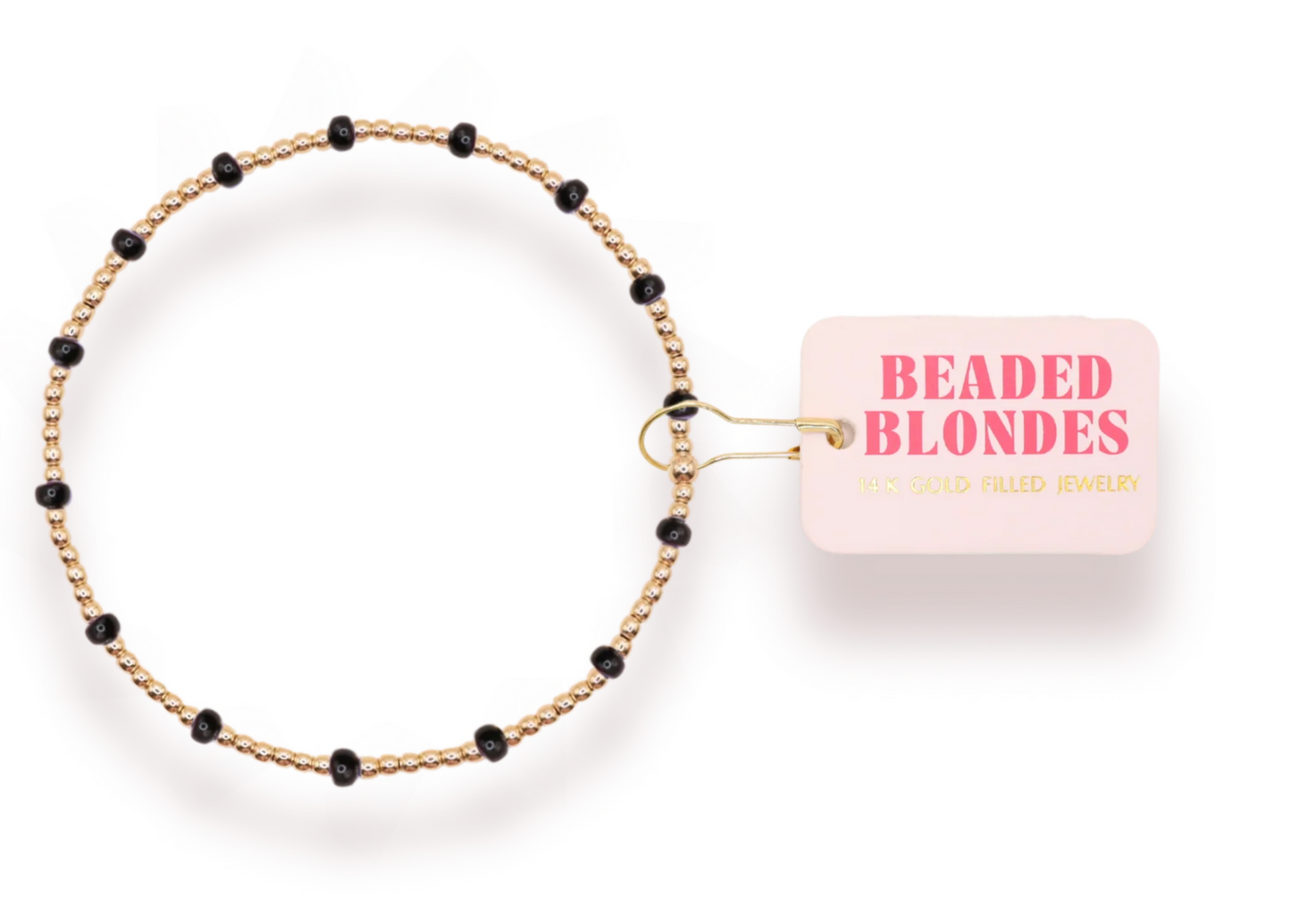 Beaded Blonde Black Dainty Bracelet