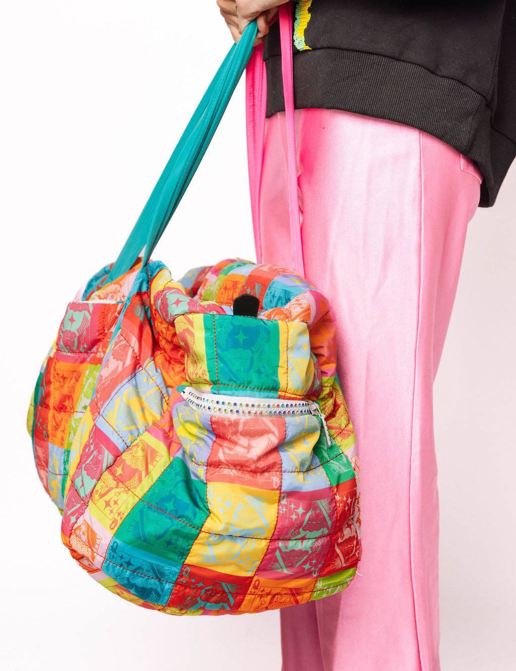 QOS Multi Colorblock Logo Duffle