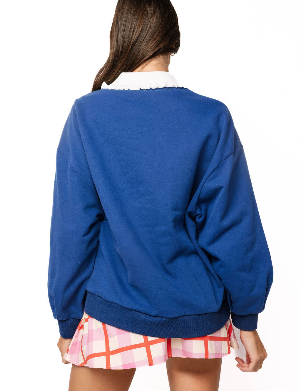 QOS Navy Collared Nutcracker Icon Sweatshirt