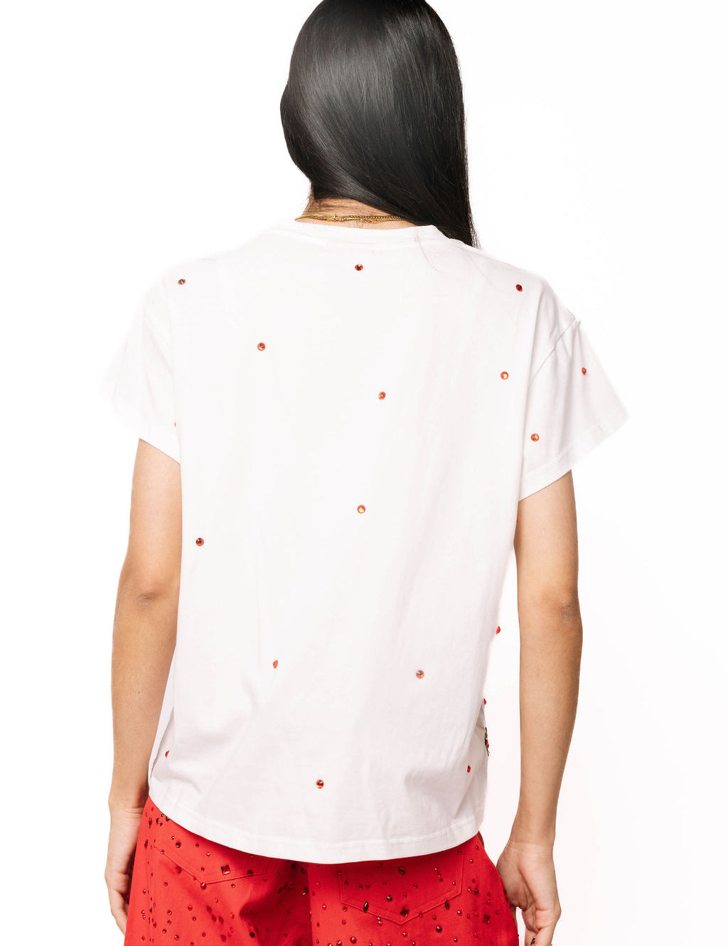 QOS White Santa In A Martini Glass Tee