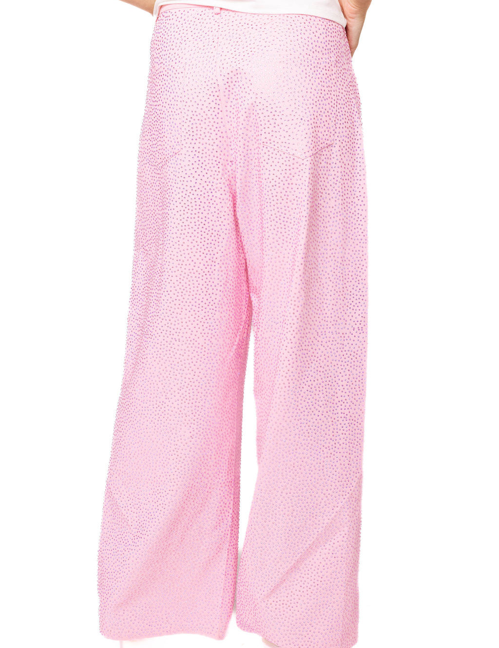 QOS Pink Rhinestone Jean