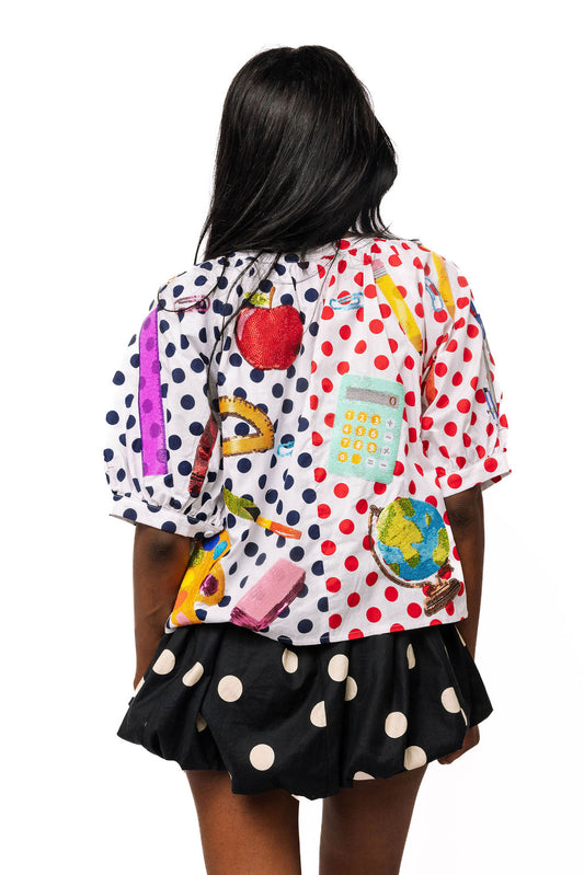 QOS Colorblock Polkadot Tee