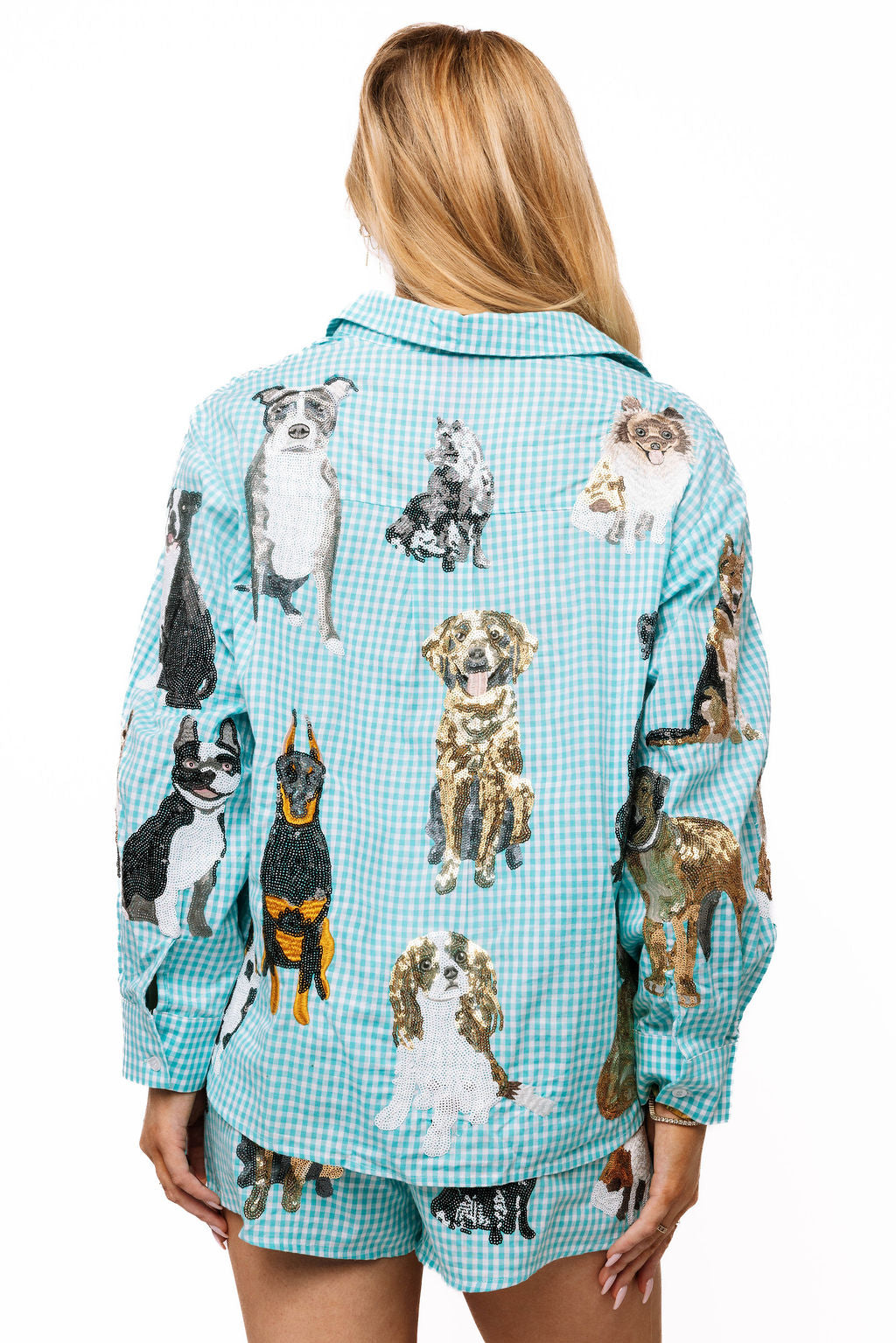QOS Aqua Dog Button Down